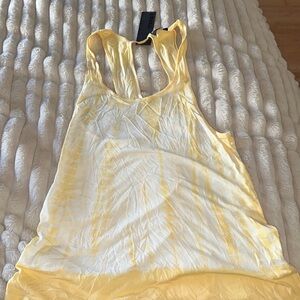 Mono B yellow tiger tie dye athleisuee top size medium